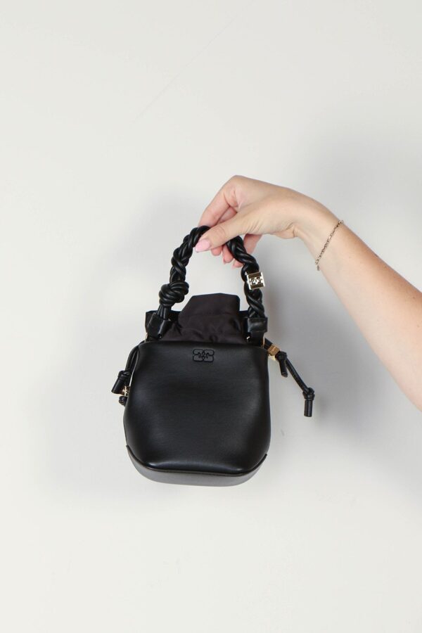 Ganni Tassen Zwart Polyester ganni-tas-bou-bucket-mini-black-onesize