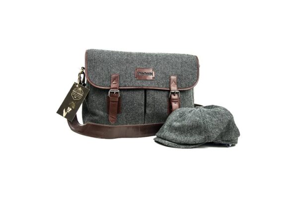 Tweed Messenger Bag Grijs/Bruin | Peaky Blinders