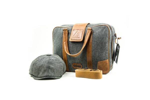 Tweed Laptoptas Grijs/Cognac | Peaky Blinders