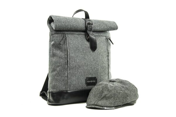 Tweed Roll Top Rugzag - Grijs | Peaky Blinders