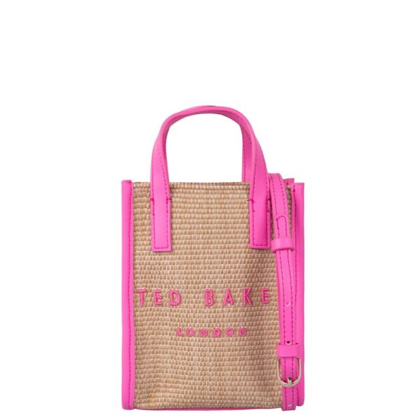 Ted Baker Paulii Faux Raffia Mini Icon Bag-Pink