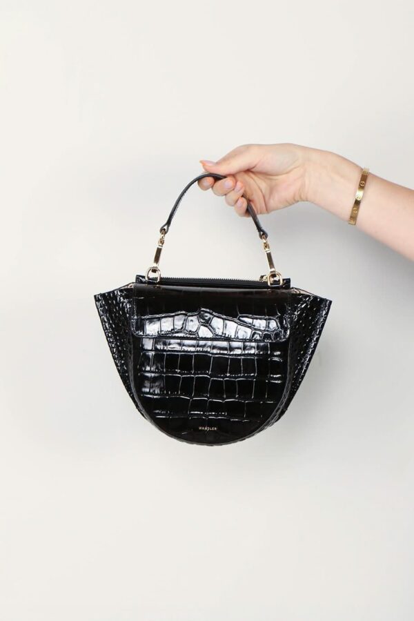 Wandler Tassen Zwart maat Leer wandler-tas-hortensia-mini-black-croco-one size