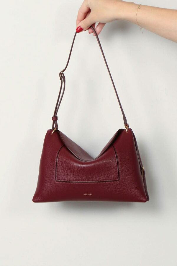 Wandler Tas rood maat Leer wandler-tas-penelope-slouch-acai-crust-one size